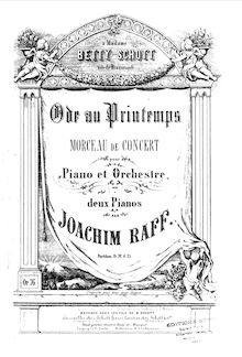 Partition complète, Springtime Ode, Morceau de Concert, Raff, Joachim