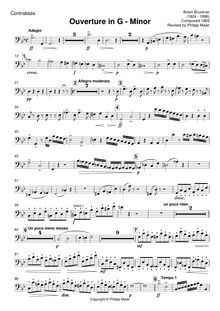 Partition contrebasse, Overture en G minor, G Minor, Bruckner, Anton