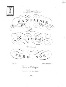Partition complète, Quatrième Fantasie pour la Guitare, Op.12, Sor, Fernando par Fernando Sor