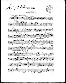 Partition de violoncelle, Piano Trio No.4, C♯ minor, Kiel, Friedrich