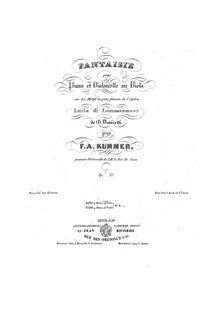 Partition de piano, viole de gambe et violoncelle parties, Fantaisie sur les motifs de l opéra  Lucia de Lammermoor  de G. Donizetti, Op.68