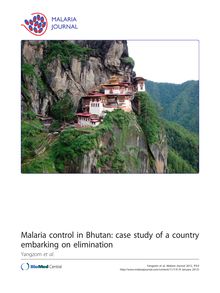 Malaria control in Bhutan: case study of a country embarking on elimination