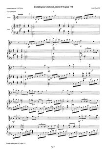 Partition , Moderato, Sonate No.3 pour violon et piano, Plante, Cyril