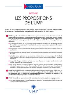 Défense : les propositions de l UMP