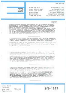 IRON AND STEEL. MONTHLY BULLETIN 8/9-1983