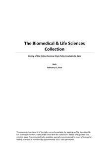 The Biomedical & Life Sciences Collection