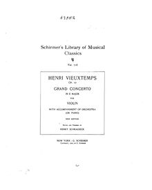 Partition de piano, violon Concerto No.1, Op.10, Vieuxtemps, Henri
