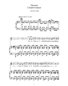 Partition complète (A minor: haut voix et piano), L improvisateur