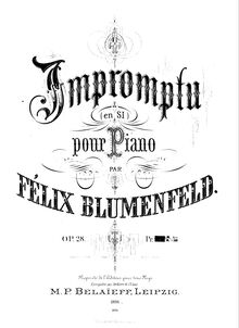 Partition complète, Impromptu en si pour piano, Op.28, B minor, Blumenfeld, Felix