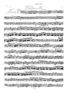 Partition violoncelle, 3 corde Trios, Op.17, E♭ major, G major, C major