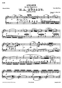 Partition complète, Adagio, B minor, Mozart, Wolfgang Amadeus par Wolfgang Amadeus Mozart