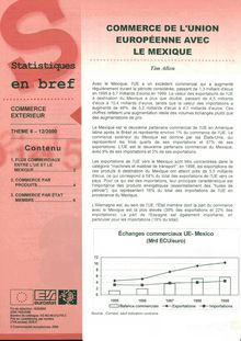 Statistiques en bref. Commerce extérieur nÌŠ 12/2000. Commerce de l Union européenne avec le Mexique