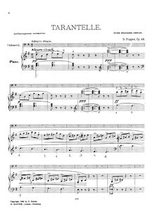 Partition de piano, Tarantella, Op.33, Popper, David