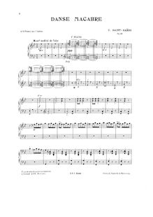Partition Piano I, Danse macabre, Op.40, Poème symphonique d après une poésie de Henri Cazalis