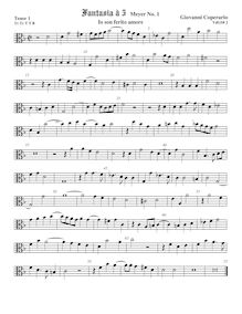Partition ténor viole de gambe 1, alto clef, Fantasia pour 5 violes de gambe, RC 25