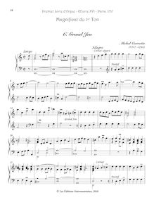 Partition , Grand Jeu, Premier Livre d’Orgue, Op.16, Corrette, Michel
