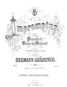 Partition de piano, 5 Impromptus pour Piano Trio, Grädener, Hermann