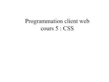 Programmation client web : cours CSS
