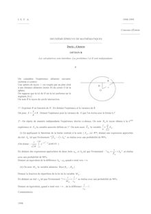 2ème épreuve de mathématiques Option B 1998 ISFA