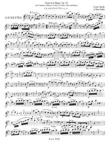 Partition clarinette en A, Octet, E major, Spohr, Louis