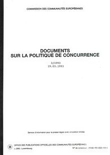 DOCUMENTS SUR LA POLITIQUE DE CONCURRENCE 3/1993 19.03.1993