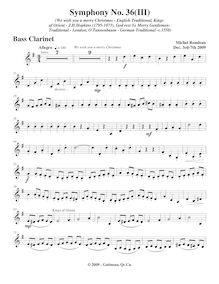 Partition basse clarinette, Symphony No.36  Christmas Symphony  par Michel Rondeau