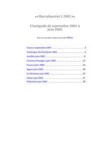 Mathématiques Spécialité 2002 Littéraire Baccalauréat général