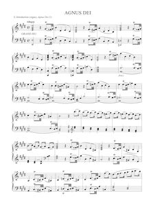 Partition Introduction, Agnus Dei 1 & Conclusion, Agnus Dei 3, 6 Messes faciles pour l orgue