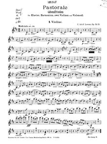 Partition violon 1 , partie, Pastorale (Abendfrieden), Op.52 B, D Major