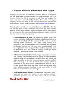 4 Ways to Maintain a Handsome Male Organ
