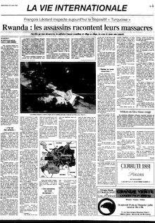 Rwanda : les assassins racontent leurs massacres (29 juin 1994)
