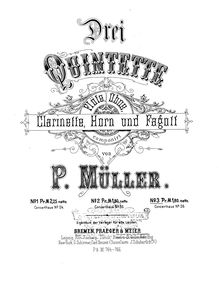 Partition parties complètes, vent quintette No.3, A major, Müller, Peter