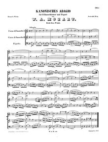 Partition complète, Adagio, F major, Mozart, Wolfgang Amadeus