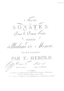 Partition complète, Piano Sonata, Op.3, Hérold, Ferdinand