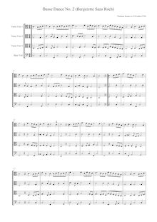 Partition complète (violes de gambe - C-clefs), Danserye - Basse Dances par Tielman Susato