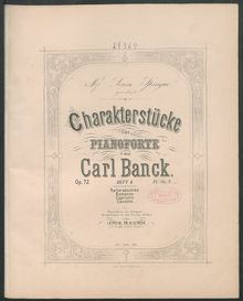 Partition Nos.5-8 (Heft II), Charakterstücke, Banck, Carl