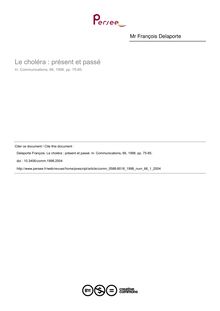Le choléra : présent et passé - article ; n°1 ; vol.66, pg 75-85