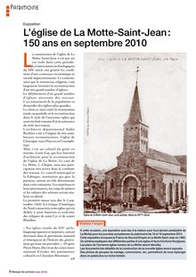 L église de La Motte-Saint-Jean  : 150 ans en septembre 2010