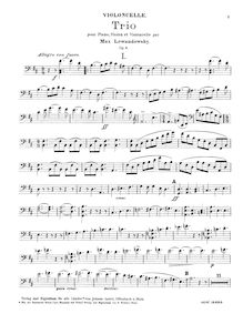 Partition de violoncelle, Piano Trio, Op.4, B minor, Lewandowsky, Max
