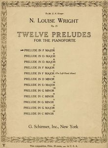 Twelve Preludes for the Pianoforte Op. 25 - I. Prelude in F Major