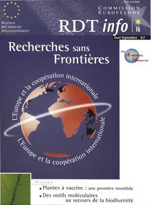 RDT info 16 Août - Septembre 97. Recherches sans Frontières