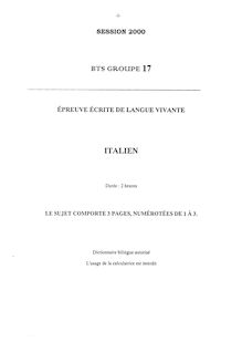 Italien 2000 BTS Traitement des matériaux
