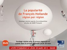 Sondage BVA : La popularité de François Hollande région par région