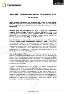 REALSEC patrocina Jornadas STIC CCN-CERT