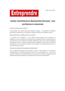 Atelier d architecture Bechetoille-Goirand : une architecture raisonnée