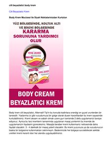 Cilt Beyazlatici body cream