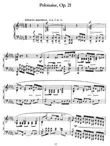 Partition complète, Polonaise, Op.21, Scriabin, Aleksandr