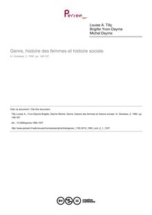 Genre, histoire des femmes et histoire sociale - article ; n°1 ; vol.2, pg 148-167