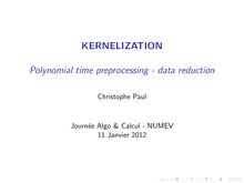Polynomial time preprocessing data reduction