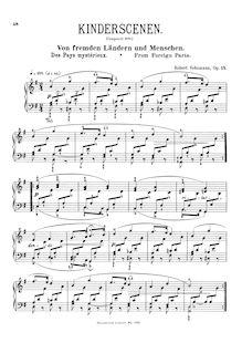 Schumann - Partition complète Kinderszenen